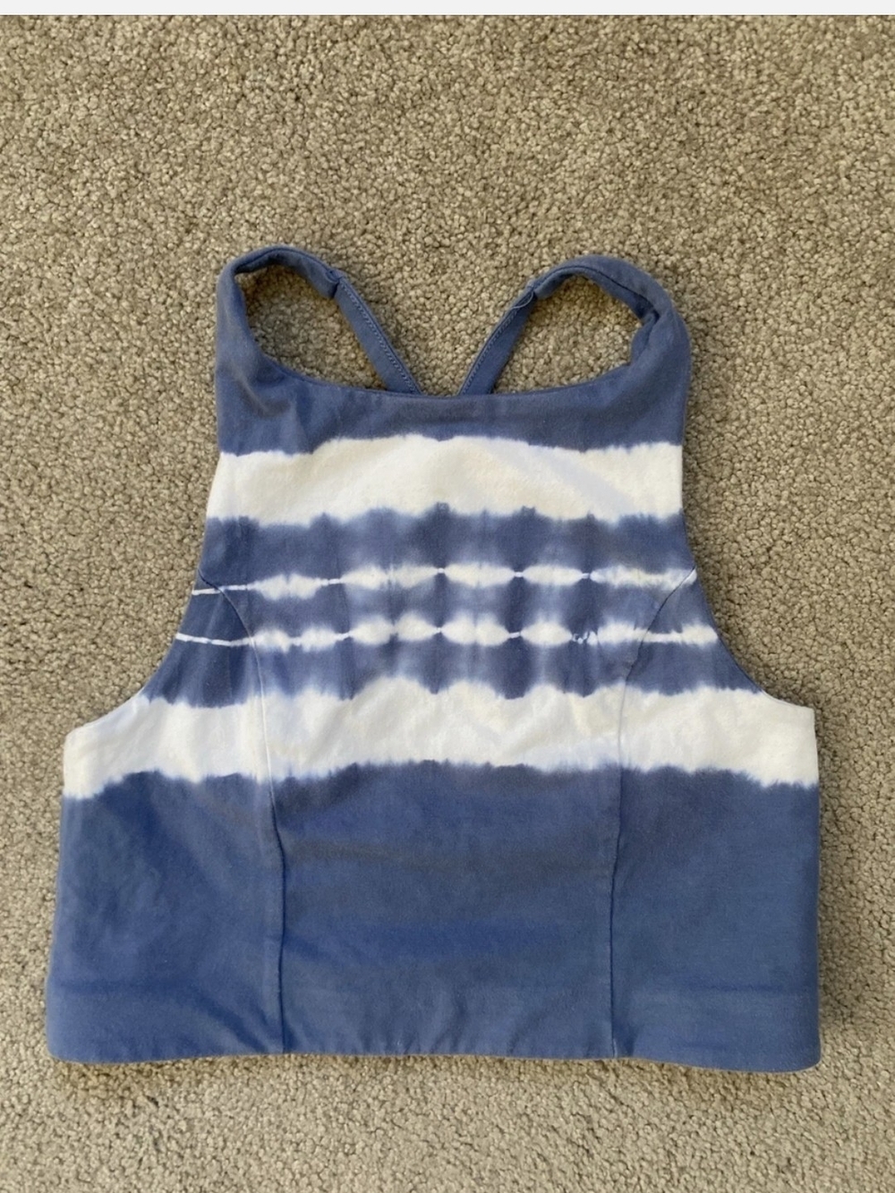 aerie Navy Blue Tie-Dye Crop Tank